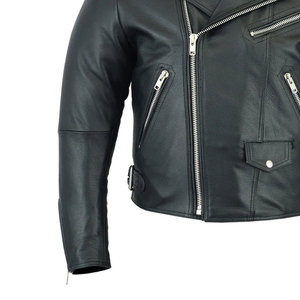 Breathable Biker leather jacket For MenHigh Quality Men's Full <b>Zip</b> Leather Jackets All Sizes Available - Product Image 3