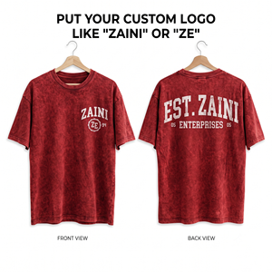 T-shirt pour homme en coton premium 240 GSM, lavage à l'acide, rouge foncé vintage, impression personnalisée, broderie logo, coupe ample - Product Image 1