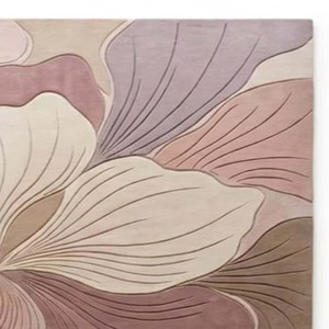 Modern Abstract Flower Area Rug Neutral Botanical Carpet Soft Artistic Living Room Bedroom Accent Home Decor Piece Luxury Touch - Product Image 6