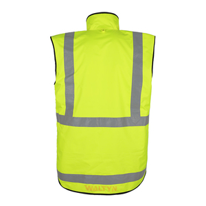 Chaleco de Seguridad para Hombre, Diseño Personalizado, Cuello Alto, Sin Mangas, Reversible, Transpirable, de Lona Impermeable, Precio de Fábrica, Venta al Por Mayor - Product Image 2