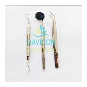 Ensemble de 3 outils dentaires comprenant une poignée miroir en acier inoxydable Nettoyage manuel des dents Instrument-la base Instruments chirurgicaux - Product Image 1