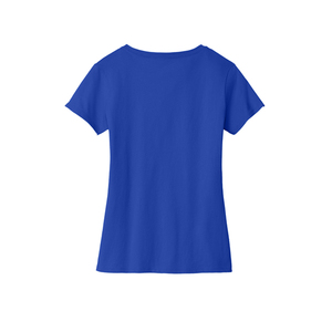 Fournisseur en gros de t-shirts pour femmes à col en V, en jersey de coton, à manches courtes, basiques et décontractés, vêtements à marque privée, fabrication directe en usine OEM - Product Image 2