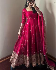 <b>Red</b> Georgette Breathable Hooded <b>Scarf</b> Women Indian/Pakistani Ethnic Dress Dupatta Stretchable Quick Dry Party Wedding - Product Image 1