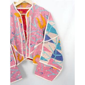 new arrival Cotton Designer Kantha <b>Jacket</b> Multi Color Ethnic Style Embroidery with open closure Handmade Vintage kantha <b>jacket</b> - Product Image 3