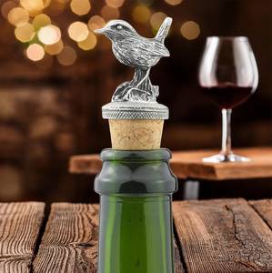 Bouchon de bouteille de vin en laiton fait main, motif faisan, avec bouchon en liège réutilisable, sûr pour les aliments, personnalisable, design oiseau - Product Image 6