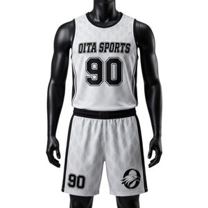 Men White Black Sublimation Lacrosse Uniform Set Polyester Lightweight Sports Team Jersey Shorts <b>Athletic</b> Performance Clothing - Product Image 1