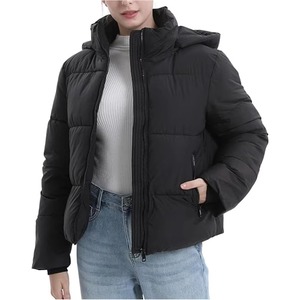 Custom Printed Full Zip <b>Women</b> Puffer <b>Jacket</b> Winter Warm Quilted <b>Lightweight</b> Windproof <b>Hooded</b> Padded Outerwear Parka Wear - Product Image 3