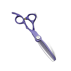 Barbers Stainless Steel Blade Hair <b>Thinning</b> Scissors Comfortable Use Straight-Shaped Beauty Tool with Removable Finger <b>Rings</b> - Product Image 3