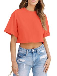 T-shirt ajusté en coton respirant, tissu jersey, pour le printemps et l'été, t-shirts décontractés pour femmes de haute qualité, coupe ajustée, manches courtes, personnalisable - Product Image 5