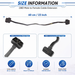 สายต่อขยาย OBD2 แบบ 16 พิน ตัวผู้-ตัวเมีย สำหรับเครื่องมือสแกนวินิจฉัยยานยนต์และการทดสอบยานยนต์ - Product Image 3