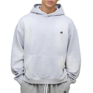 เสื้อฮู้ดดี้ผู้ชายผ้าฝ้ายฟลีซขนาดใหญ่ โลโก้เรียบง่าย สไตล์สตรีทแวร์ เสื้อฮู้ดดี้ผู้ชายแบบหนา เสื้อฮู้ดดี้ผู้ชายแบบสวมหัว ผลิตโดยโรงงานรับผลิต - Product Image 2