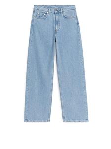 Jean en denim délavé pour homme, coupe large, taille mi-haute, décontracté, gris uni - Product Image 3