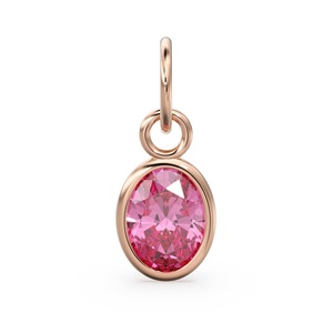 Colgantes de Diamante Rosa Ovalado Hidrotermal Facetado con Bisel Dorado y Baño de Plata, Lindos Accesorios de Joyería DIY para Niños - Product Image 3