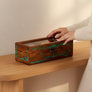 Wooden Watch Box for Men Timepiece Storage & Organizer Watch <b>Display</b> <b>Case</b> 6-Slot Jewelry Box for Women - Product Image 1