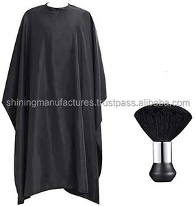 Ensemble de cape de barbier antistatique noire et de brosses à cheveux pour salon, OEM, séchage rapide, logos personnalisables, nylon, toutes saisons - Product Image 4