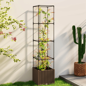 Fioriera Rialzata Grande in Acciaio Zincato per Piante e Fiori, da Interno ed Esterno, da Appendere alle Pareti per Hotel e Ristoranti - Product Image 1