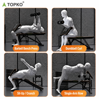 Banc de musculation multifonctionnel TOPKO de haute qualité, pliable et réglable pour la musculation à domicile