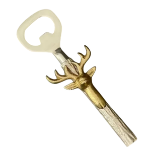 Abridor de Botellas con Cabeza de Ciervo, Acabado en Latón y Níquel, Accesorio de Bar, Herramienta Metálica para Cerveza y Refrescos, Regalo Único para Cocina, en Oferta - Product Image 1