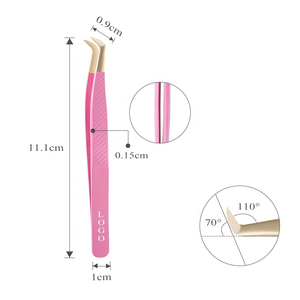 Pince à épiler professionnelle de qualité supérieure pour extensions de cils, en acier inoxydable, à pointe fine, personnalisable, marque privée OEM, soins de beauté - Product Image 3