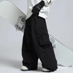Pantalones de esquí y snowboard para hombre y mujer, cintura elástica, holgados, estilo hip hop urbano, informales, color liso, ropa de esquí y nieve - Product Image 3