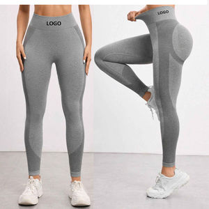 Ensemble de leggings pour femmes en spandex/polyester, vêtements de sport décontractés respirants, pantalons de yoga, qualité supérieure, vente en gros - Product Image 1