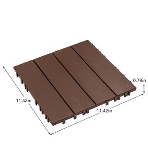 กระเบื้องพลาสติกแบบประกบกันได้ 68 ชิ้น ขนาด 11.42"x11.42" ทนทานเป็นพิเศษ พื้นที่ 61.60 ตารางฟุต สำหรับปูพื้นภายนอก กันน้ำ ทนทุกสภาพอากาศ - Product Image 2
