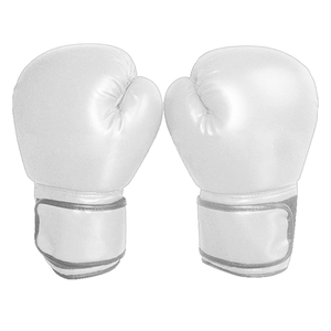 Gant de boxe en cuir blanc sur mesure de haute qualité avec logo de marque client - Product Image 1