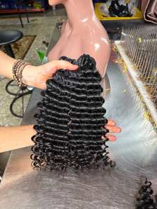 Black Natural <b>Curly</b> <b>Bundles</b> With Closure Vietnamese Human Hair Human Extensions <b>Bundles</b> Ready to Ship - Product Image 6