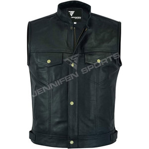 Chaleco de Motocicleta de Cuero Genuino para Hombre, Hecho con Calidad Premium para Motociclistas que Buscan una Opción de Equipo de Conducción Elegante, Limpio y Duradero - Product Image 2