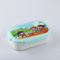 Boîte à lunch durable en plastique pour enfants, hermétique, compatible micro-ondes, facile à nettoyer, conteneur de stockage alimentaire léger, boîte à lunch scolaire 2