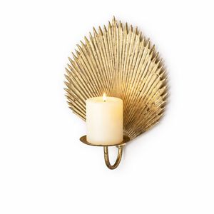 Applique Murale Luxe en Métal Doré, Design Éventail, Pièce d'Exception Faite à la Main, Lumière Ambiante Chaleureuse, Décoration Intérieure Élégante - Product Image 1