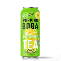 Hoge Kwaliteit Frisdranken Gratis Ontwerp Label 250/330/500Ml Aardbeiensap Thee Met Popping Boba Verpakt In Fles