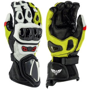Guantes de Motociclismo de Cuero, Guantes de Protección para Motociclistas, Guantes de Moto GP con Protección de Fibra de Carbono en los Nudillos - Product Image 4