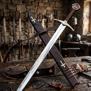 Espada de Combate Funcional de Acero Inoxidable Forjada a Mano, Estilo Medieval, para Caballero, DIY, OEM - Product Image 5