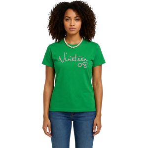 T-shirt vert à manches courtes pour femmes, numéro 08, en coton, avec image graphique, décontracté, à la mode, pour l'été, usage quotidien, vêtements tendance, confortables - Product Image 1