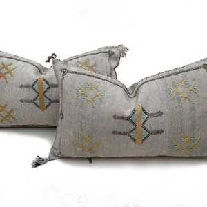 Housse de coussin en coton rayé tissé à la main, luxe, bohème, écologique, décoration intérieure - Product Image 1