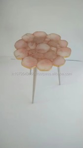 Modern <b>Round</b> <b>Side</b> <b>Table</b> with Faux Marble Top and Metal Frame Contemporary Living Room Accent Furniture - Product Image 3