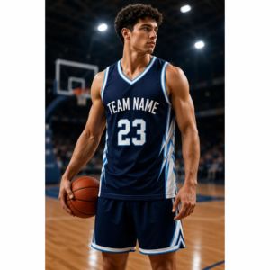 Camiseta de Baloncesto Personalizada para Hombre, Sin Mangas, Azul Oscuro, Blanco, Azul Claro, Impresión Sublimada, Absorbe la Humedad, Unisex, Adulto, Verano, Parte Delantera - Product Image 6