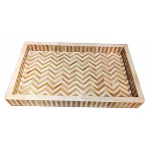 Bandejas de servir redondas de madera con perlas de diseño para mesa de comedor, bandejas para servir comida y bebidas, suministros para el hogar y hoteles - Product Image 3