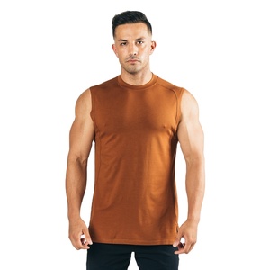 Custom Logo Letter Pattern Men's Sleeveless O-Neck Tank Top Gym Workout Bodybuilding Muscle Eco-Friendly Cotton Spandex - Product Image 1