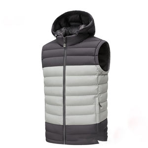 Nouveau design – Gilet matelassé sans manches pour homme avec blocs de couleur, capuche amovible et rembourrage en duvet pour l'hiver - Product Image 2
