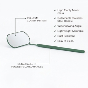 Professional Rectangular Wide View Eyelash Extension Mirror Stainless Steel Lash Inspection Mirror Detachable Handle Beauty - Product Image 4