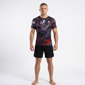Wholesale Custom Logo Breathable Short Jiu Jitsu Rashguards-Direct Injection <b>Heat</b>-Transfer Printed Sportswear-Design Your Own - Product Image 1