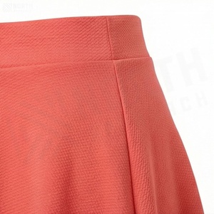 Jupe courte trapèze pour femme, couleur unie, taille élastique, confortable, en polyester tissé, toutes saisons, style décontracté - Product Image 5
