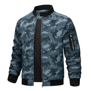 Blouson Bomber Sportif Homme Coupe Slim Léger Respirant Coupe-Vent Motif Camouflage Personnalisé Haut de Gamme Style Marin Décontracté - Product Image 2