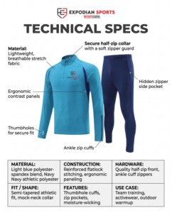 Conjunto Deportivo Premium de 2 Piezas para Hombre, con Franja Lateral en Contraste, Chaqueta con Cierre de 1/4, para Correr, Gimnasio, Otoño, Resistente al Viento - Product Image 5