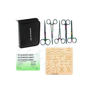 Avec coussinets de suture incurvés pour la pratique de la chirurgie mineure Kits de pratique Ciseaux en acier Outils de forceps Instruments chirurgicaux Instruments médicaux - Product Image 1