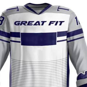 Ice Hockey Uniform Men's Adult Team Jersey 100% Polyester High Quality Customizable Design Logo Eco-Friendly Breathable - Product Image 3
