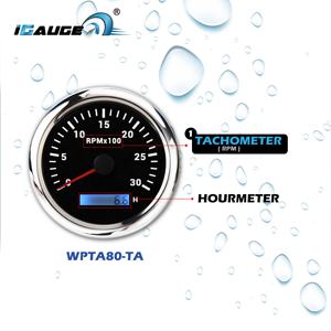 Nouveau tachymètre-compteur horaire 80 mm 12 V 24 V 0-3000 tr/min avec rétroéclairage LED 7 couleurs, cadran noir et bord chromé en acier inoxydable 316 pour voiture - Product Image 3