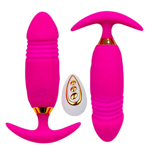 Frauen Silent Strong Shock Vibrator Körper Fernbedienung Frequenz umwandlung Einziehbarer Mastur bator
